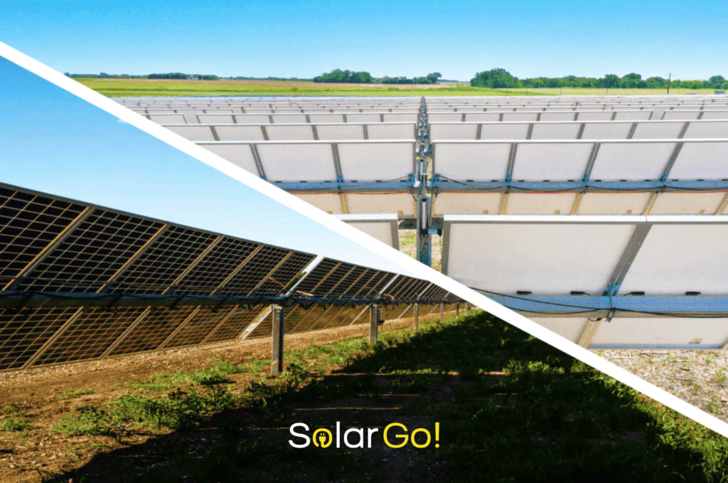 placas solares bifaciales y monofaciales